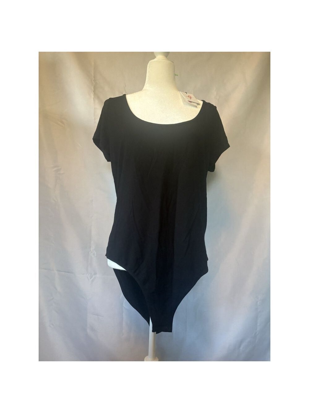 The Nines by HATCH Maternity Bodysuit Black Scoop Neck Cap Sleeve XL NWT